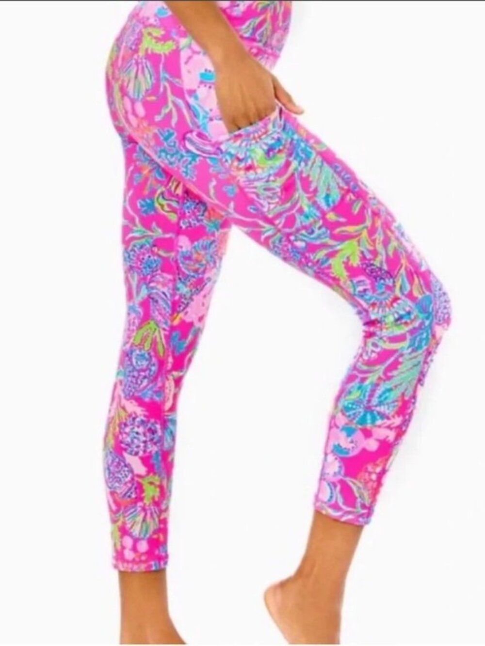 Lilly Pulitzer Weekender Leggings XXL 2X Shell Me Something Good Yoga Luxletic
